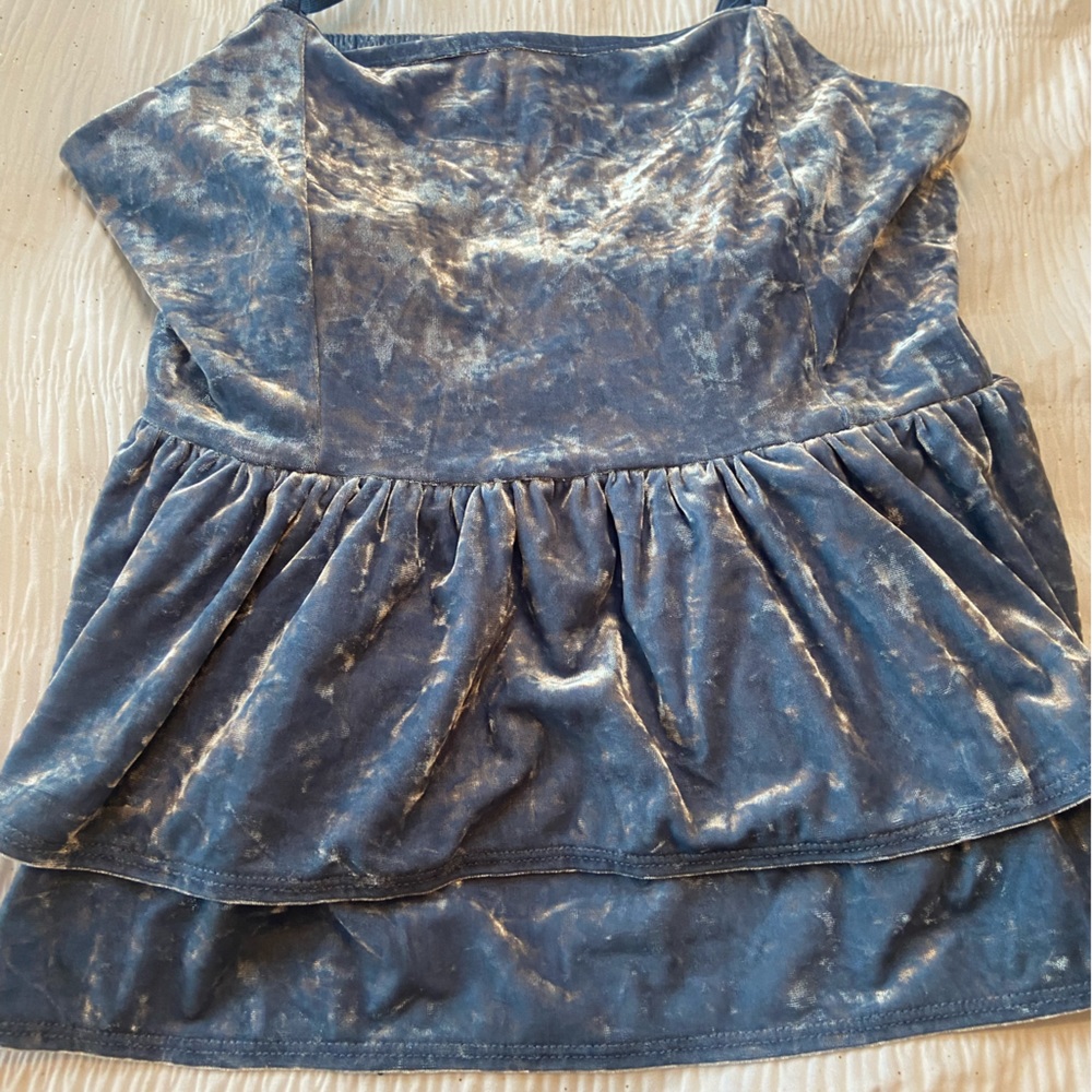 Velvet blue crop top, size small